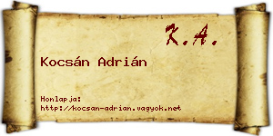 Kocsán Adrián névjegykártya